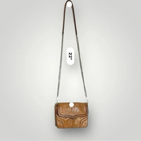 Rebecca Minkoff Mini Crossbody Purse Gold Hardware Chain Link Strap Caramel - Picture 14 of 16